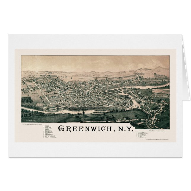 Greenwich, NY Panoramic Map - 1885 (Front Horizontal)