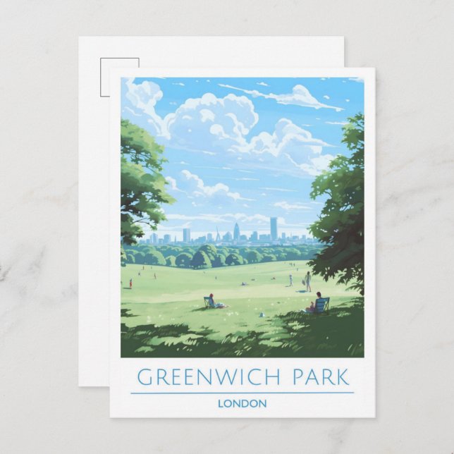 Greenwich Park London England Vintage Travel  Postcard (Front/Back)
