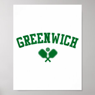 Greenwich pickleball green poster