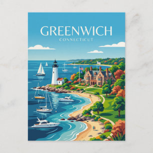 Greenwich USA Postcard