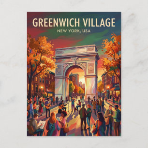 Greenwich Village USA Postcard
