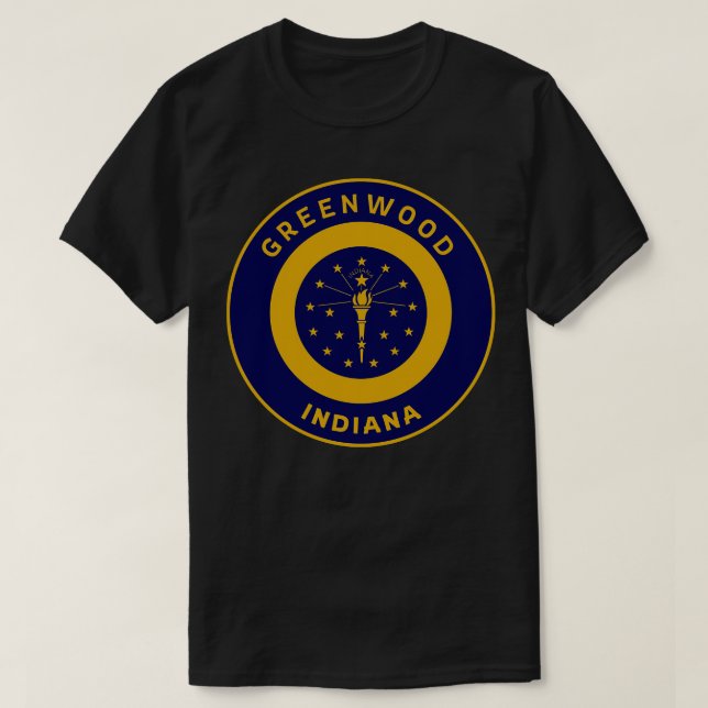 Greenwood Indiana Flag City Pride Bullseye T-Shirt (Design Front)