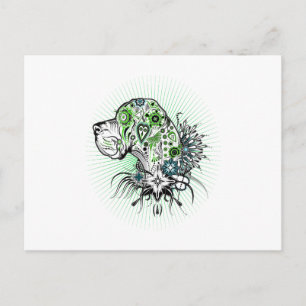 Greeny Great Dane Postcard