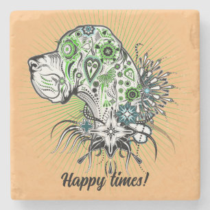 Greeny Great Dane Stone Coaster