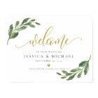 Greeny Leaf calligraphy Welcome Wedding Sign