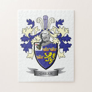 Greer Family Crest Coat of Arms Jigsaw Puzzle
