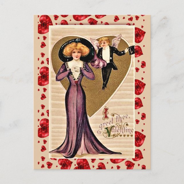GREET THEE VALENTINE | VINTAGE VALENTINE POSTCARD (Front)