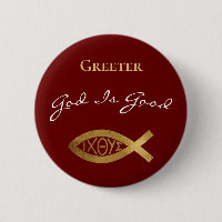 Greeter Christian Church God Is Good Modern Red