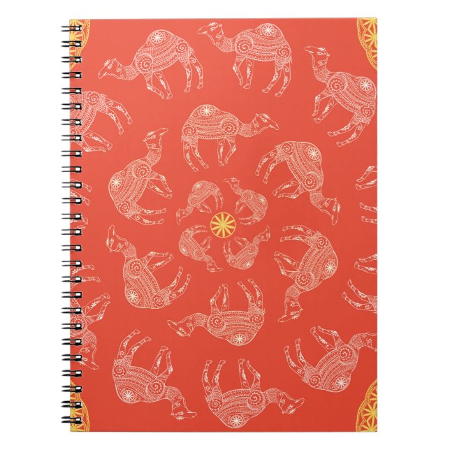 Greeting Beautiful card with camel. Frame of anima Notebook (Front)