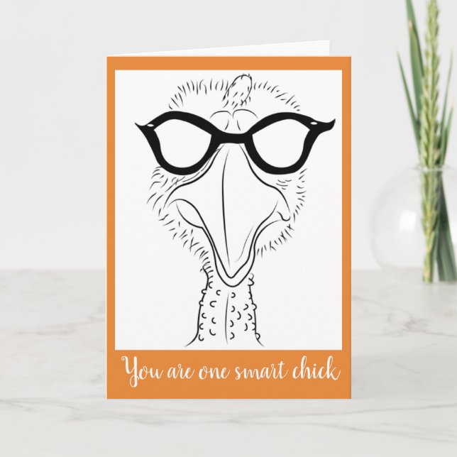 Greeting card 5x7 (one smart chick) (Front)