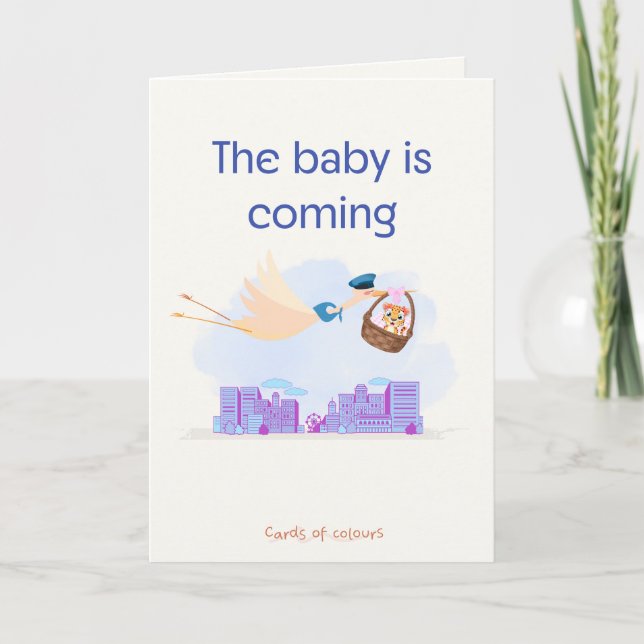 Greeting card baby is coming  (Front)