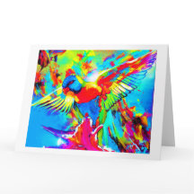 GREETING CARD - BEAUTIFUL PAINTED IMAGE OF ROSELLA
