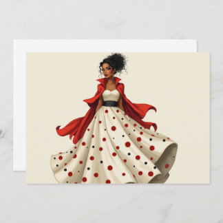 Greeting Card Black Woman Fashion Birthday Hello
