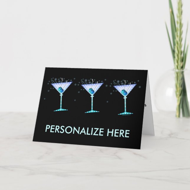 Greeting Card - BLUE MARTINI (Front)