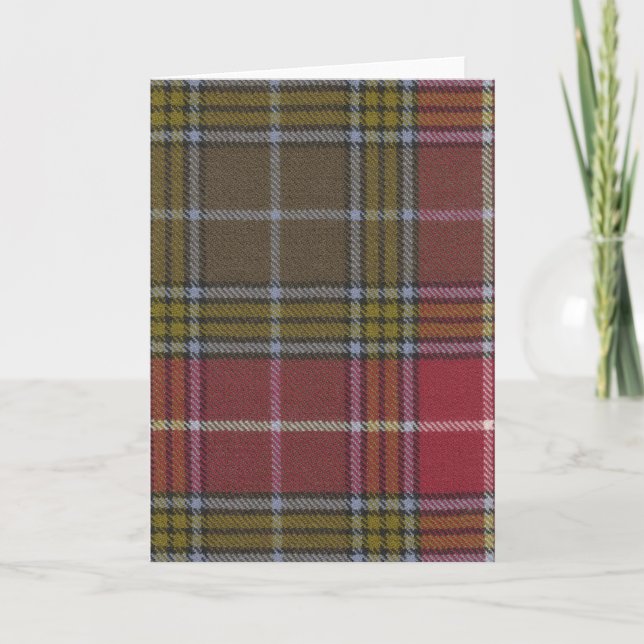 Greeting Card Buchanan Old Weathered Tartan (Front)