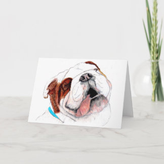 Greeting Card, Bulldog Drawing Card