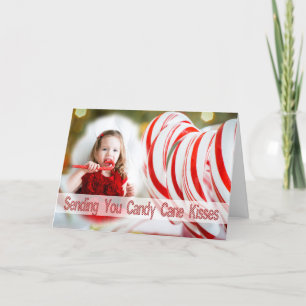 Greeting Card - Candy Cane Kisses Photo Frame