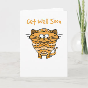 Greeting Card -Cat - Get Well Soon