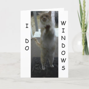 GREETING CARD: Cat Standing Against Window Card
