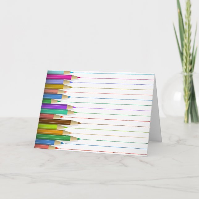 Greeting Card - Coloured Pencil Lines (Front)