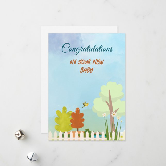 Greeting card congratulations new baby (Front/Back In Situ)