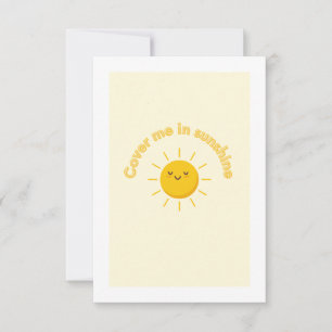 Greeting card, cover me sunshine card, cute thank you card