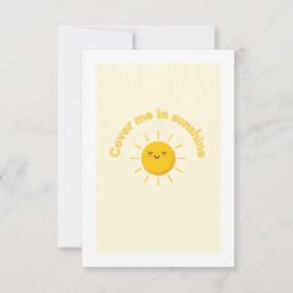 Greeting card, cover me sunshine card, cute thank you card