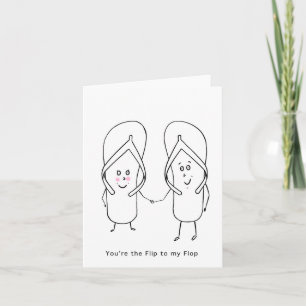 Greeting Card, cute flip flop card.  Card
