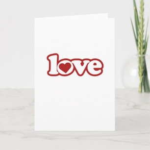 Greeting Card, Cute Retro Love Design, Red Heart Holiday Card