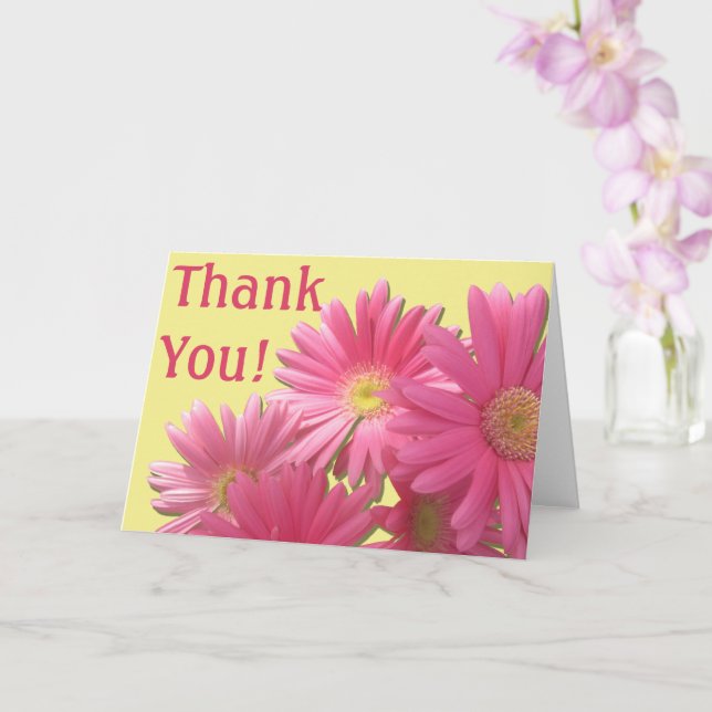 Greeting Card - Dark Pink Gerbera Daisies (Orchid)