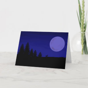 Greeting Card Deer Moon