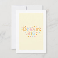 greeting card, dream big, cute thank you card