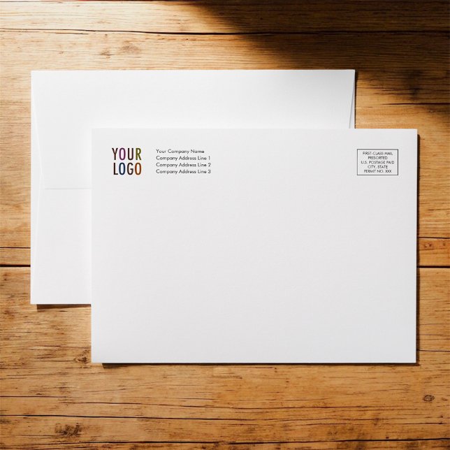 Greeting Card Envelope A7 Logo Address Indicia (MISOOK Greeting Card Envelopes with Logo and Return Address)