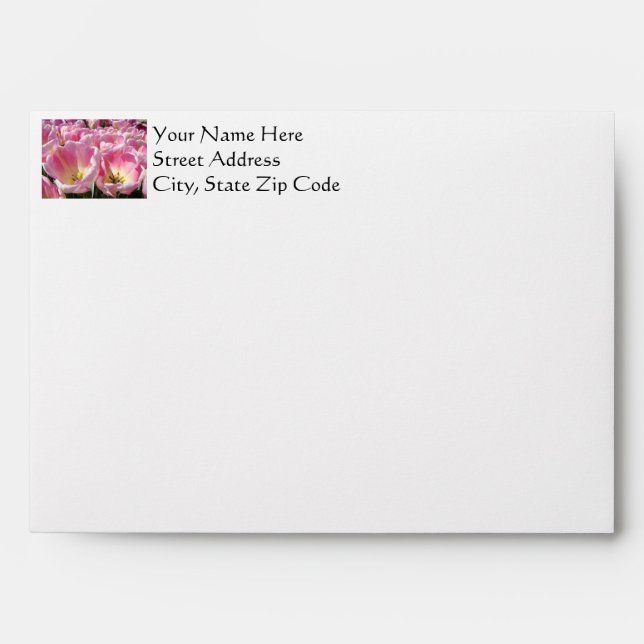 Greeting Card Envelopes custom Pink Tulips (Front)