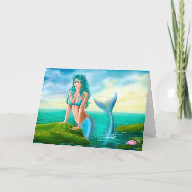 Greeting Card Fantasy beautiful mermaid (Front)