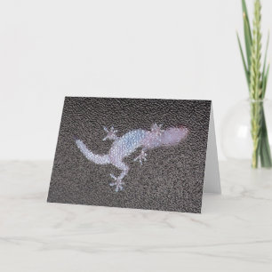 Greeting Card Gecko on Glass