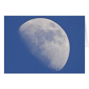 Greeting card half moon in blue sky