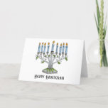 Greeting Card - Hanukkah Menorah<br><div class="desc">My colour pencil and ink drawing of a menorah.</div>