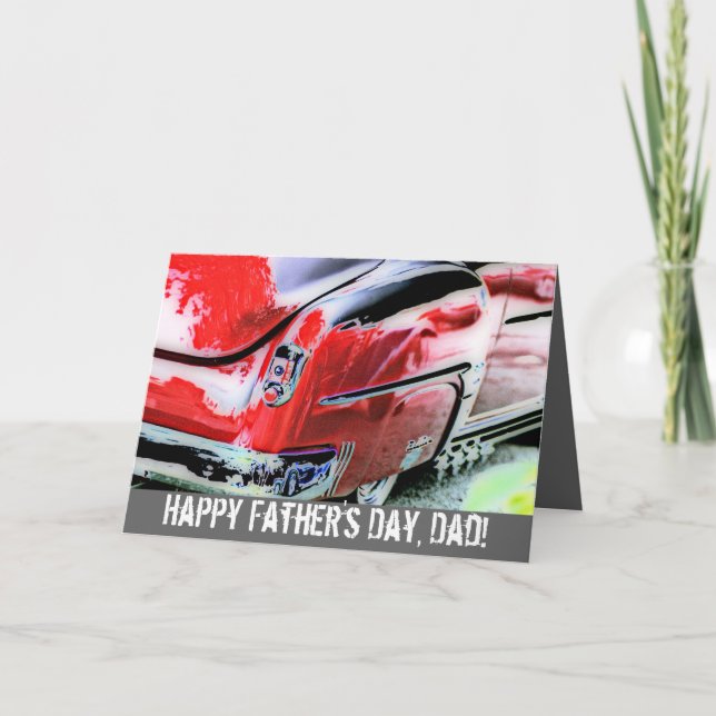Greeting Card Happy Father's Day classic cars art (Front)