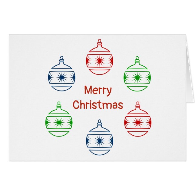 Greeting Card - Holiday Ornaments (Front Horizontal)