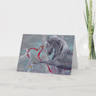 Greeting Card - Holiday Unicorn Snow Bird