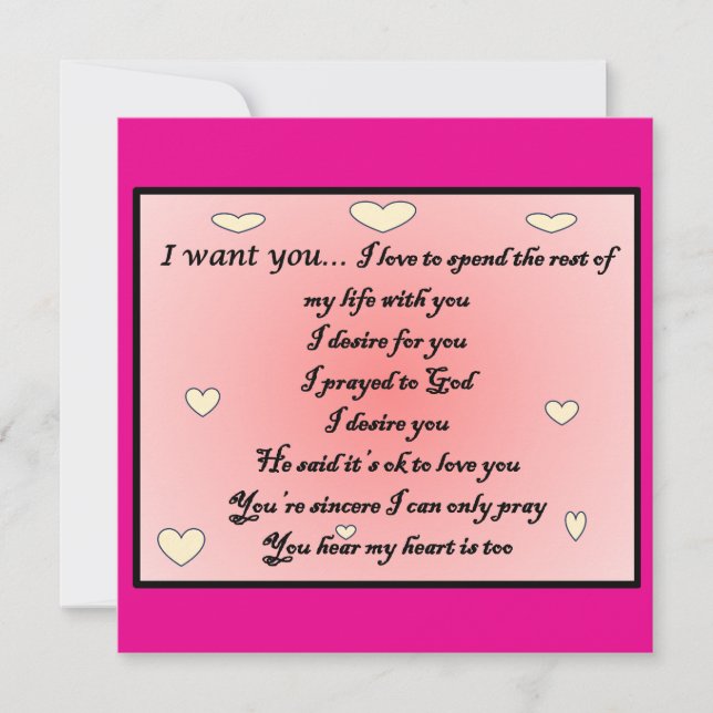 Greeting card 'I want you" (Front)
