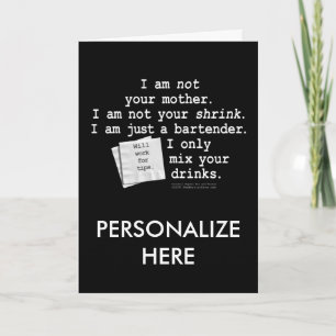 Greeting Card - I'M A BARTENDER