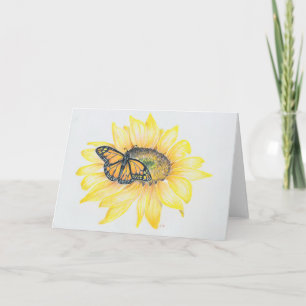 Greeting Card Monarch & Sunflower