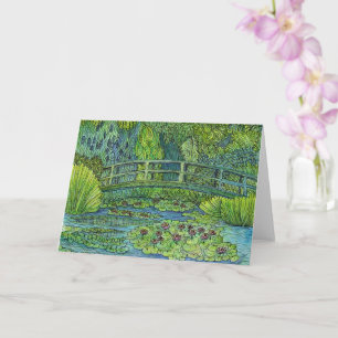 Greeting Card - Monet's Tangled Bridge