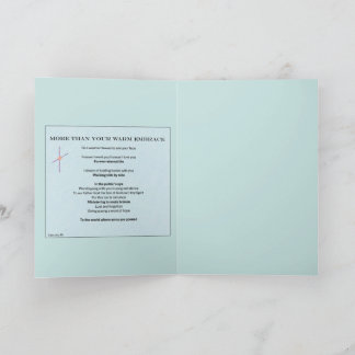 Greeting card " More than your warm embrace"
