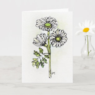 Greeting Card - NGA Watercolor - White Daisies