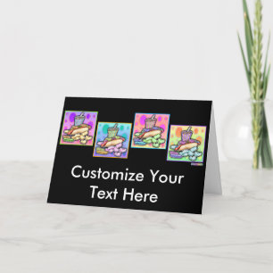 Greeting Card, Note Card - Pop Art Hot Dog with Ch