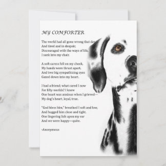 Greeting Card of Dalmatian Dog Comforter Poetry