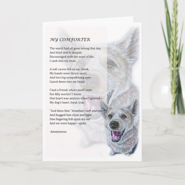 Greeting Card of Dog Comforter Pet Parent Gift (Front)
